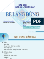 báo cáo nước cấp Bể Lắng Đứng