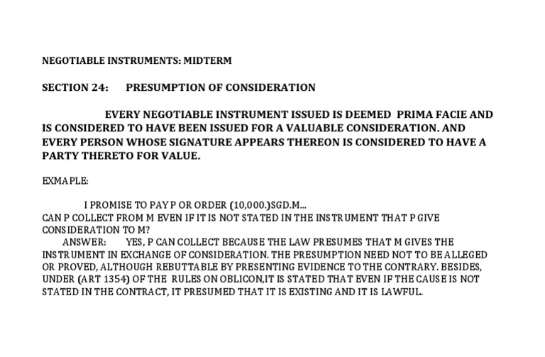 Negotiable Instruments | PDF