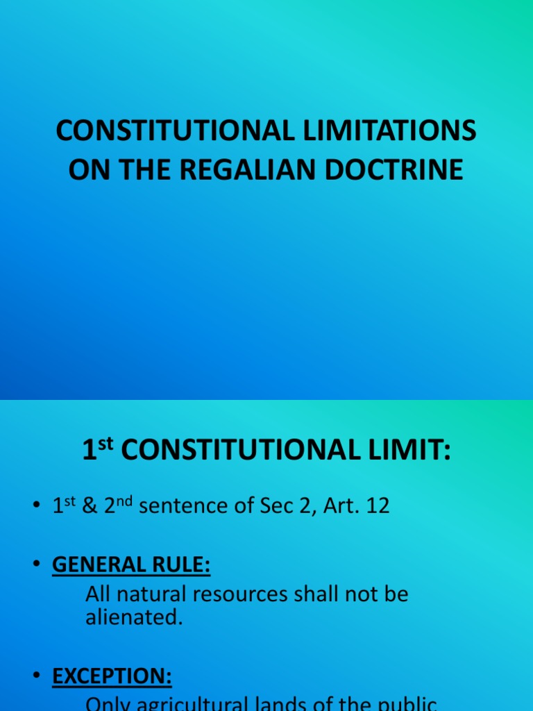 Limitations on Regalian Doctrine | PDF | Joint Venture | Water Right