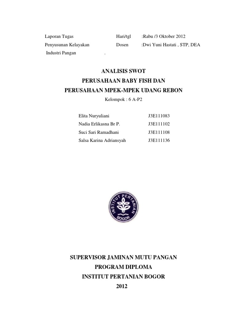 Laporan Analisis Swot Fiks Bangeeeeeeeeeeeet Pdf