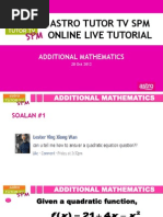 Astro Tutor TV SPM Online Live Tutorial: Additional Mathematics