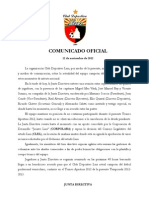 Comunicado Club Deportivo Lara