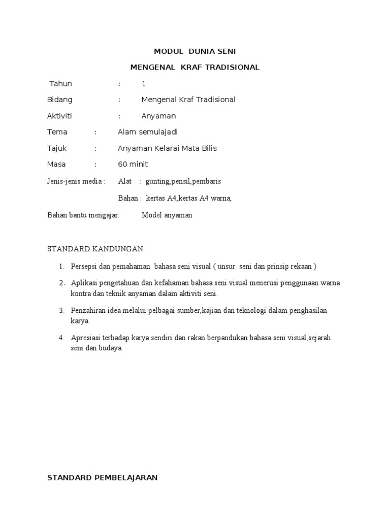 Modul Dunia Seni 1 Pdf