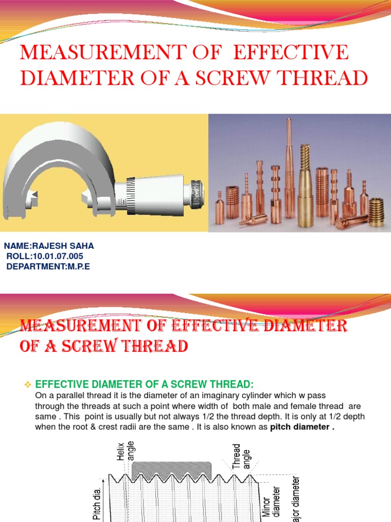 Measurement of Major Diameter & Effective Diameter