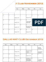 Mat Club 2012 - 2013 Schedule