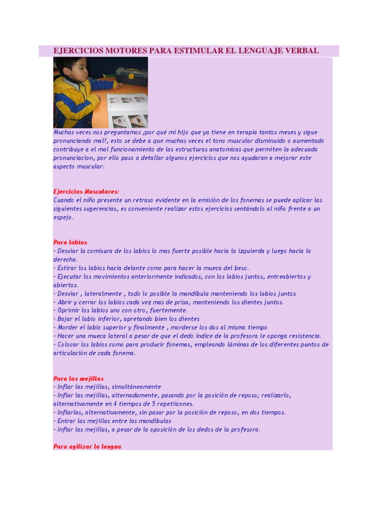 Ejercicios para Mejorar el Lenguaje | PDF | Aquisición de idioma | Fonema