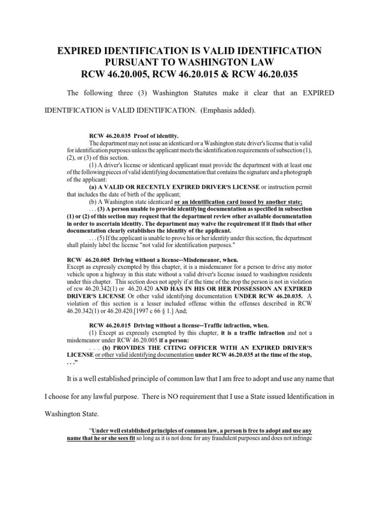 Expired Identification Identity Document Driver's License