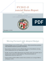 First Financial Status Report 11.13.12