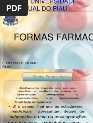 Aula 3 Formas Farmaceuticas Uespi 2 Suspensao Quimica Solucao