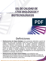 Conctrol de calidad de Productos Biologicos y Biotecnologicos