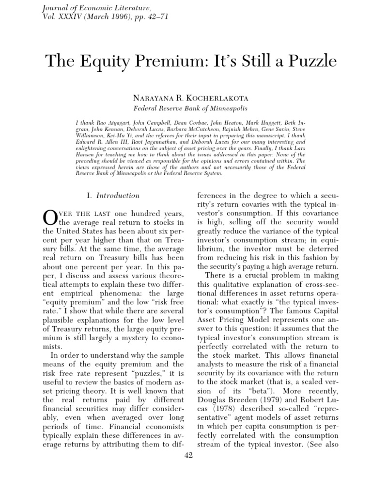Das Equity Premium Puzzle Von Anonym. Bücher – LTQLCR