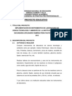 PROYECTO EDUCATIVO Implementación de Instrumentos de Laboratorio de CTA