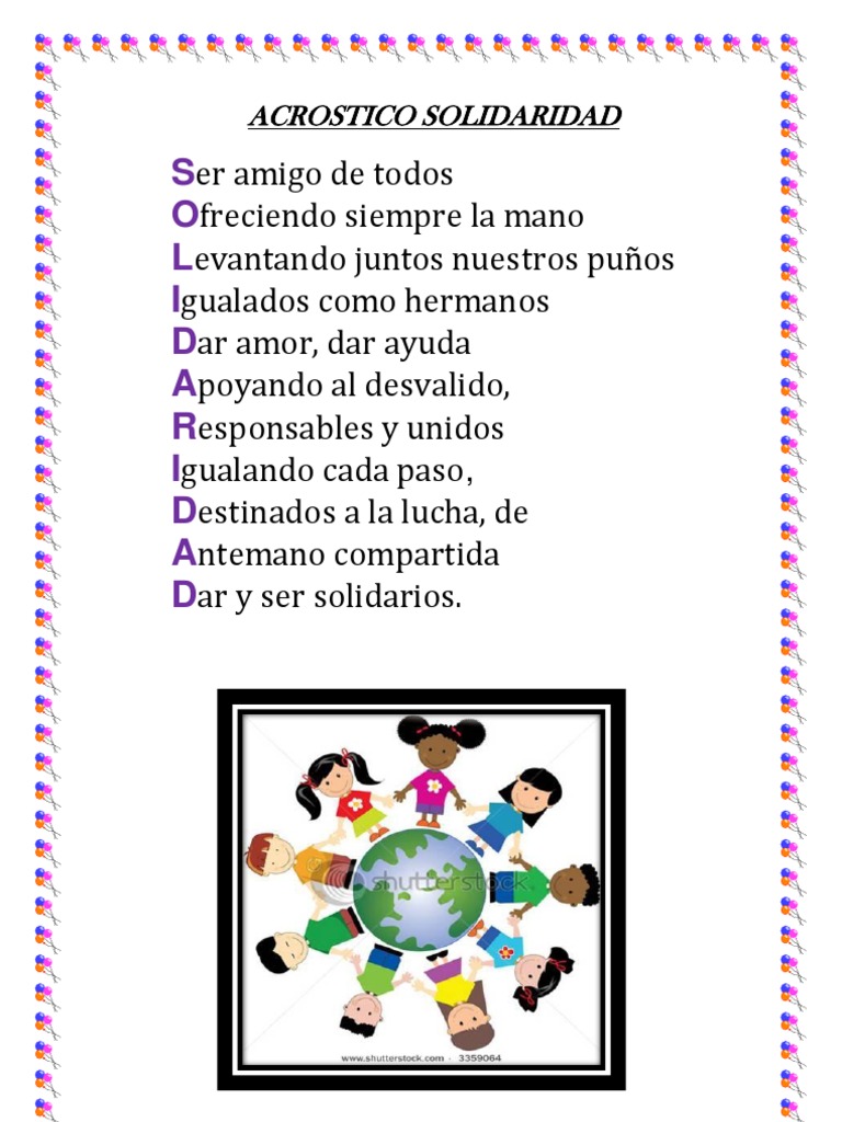Acrostico Solidaridad