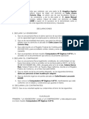 Contrato de Compraventa Bien Mueble | PDF | Derecho privado | Información  del gobierno