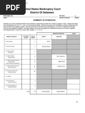 Electroglas, Inc. Bankruptcy Schedules | PDF | Computing And
