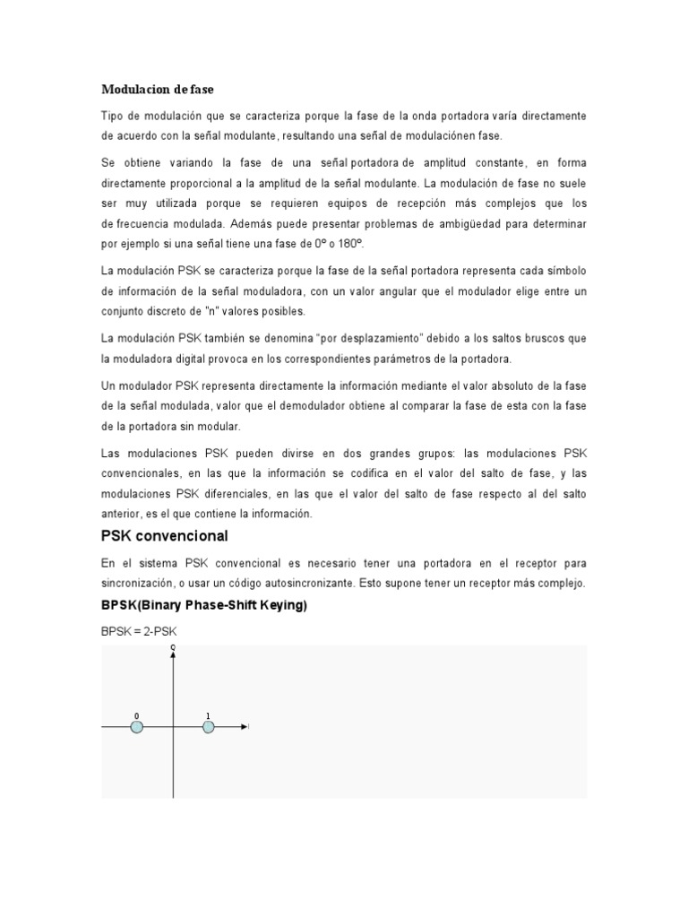 Modulación PSK y BPSK Explicada | PDF | Modulación | Protocolos de capa ...