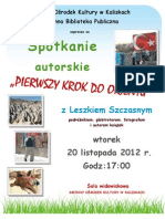 Plakat Spotkanie Autorskie -l. Szczasny