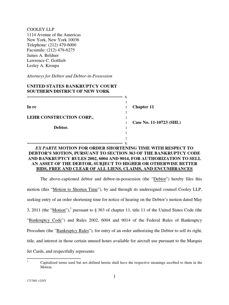 attorneys-for-debtor-and-debtor-in-possession-ex-parte-motion-for