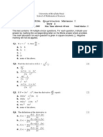 MATH134: Quantitative Methods I Test 2: Date: Friday April 25, 2008 Max Time Allowed: 60 Min Total Marks: 35