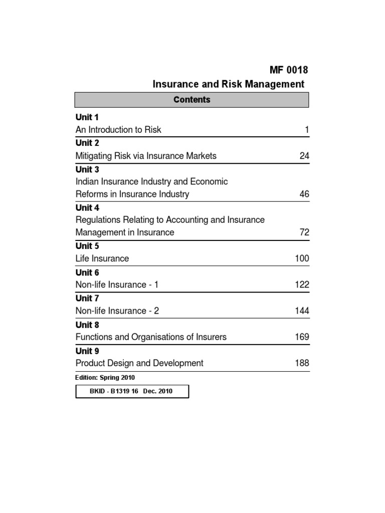 Insurance and Risk Management Overview | PDF | Insurance | Risk Management