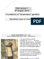 ESO219 - Lecture 7 Transmission Genetics