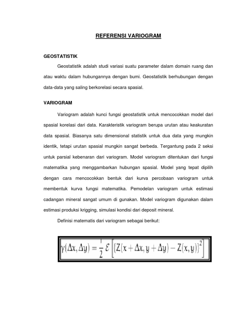 Karakteristik dan Model Variogram | PDF | Sains & Matematika ...