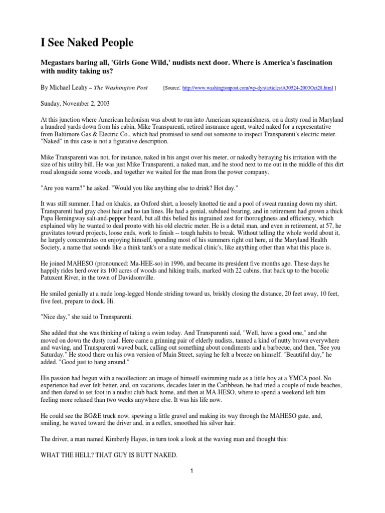 I See Naked People PDF Naturism Striptease