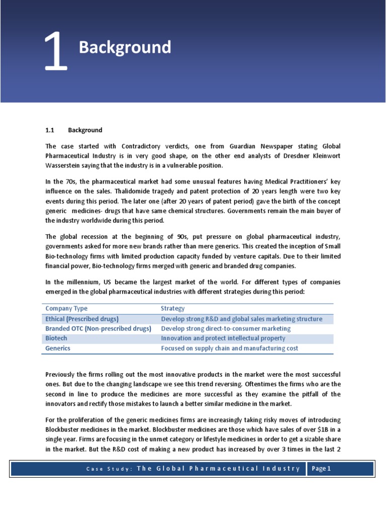 Global Pharmaceutical Industry Analysis | PDF | Pharmaceutical Drug ...