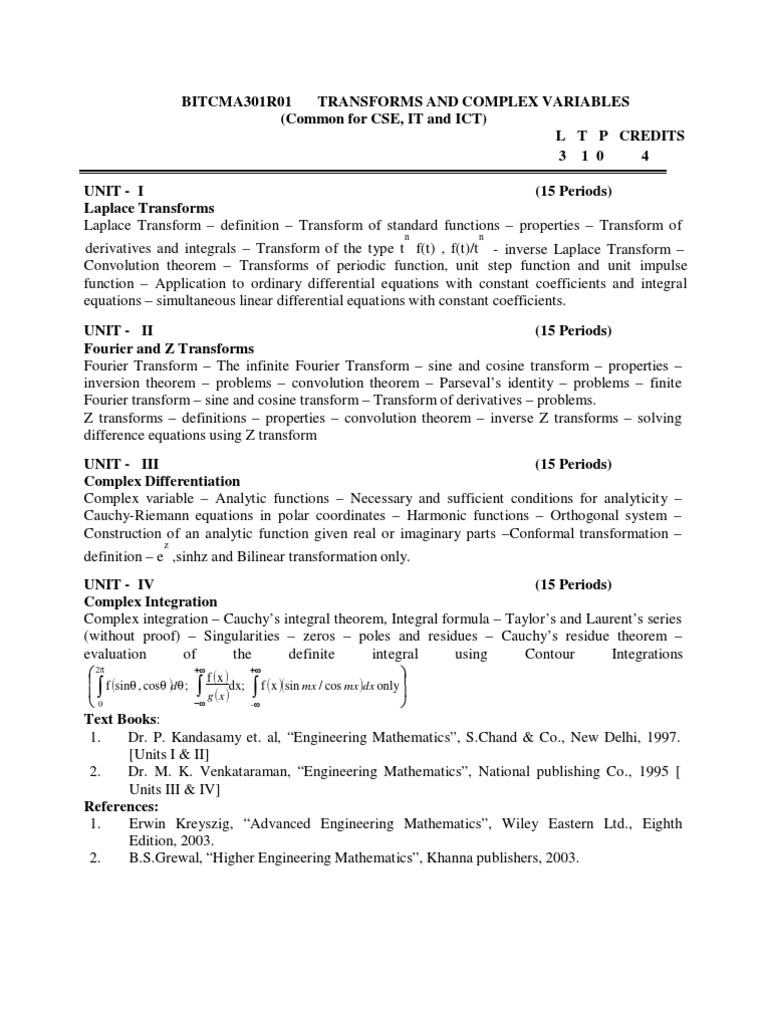 It Syllabus Pdf Fourier Transform Convolution