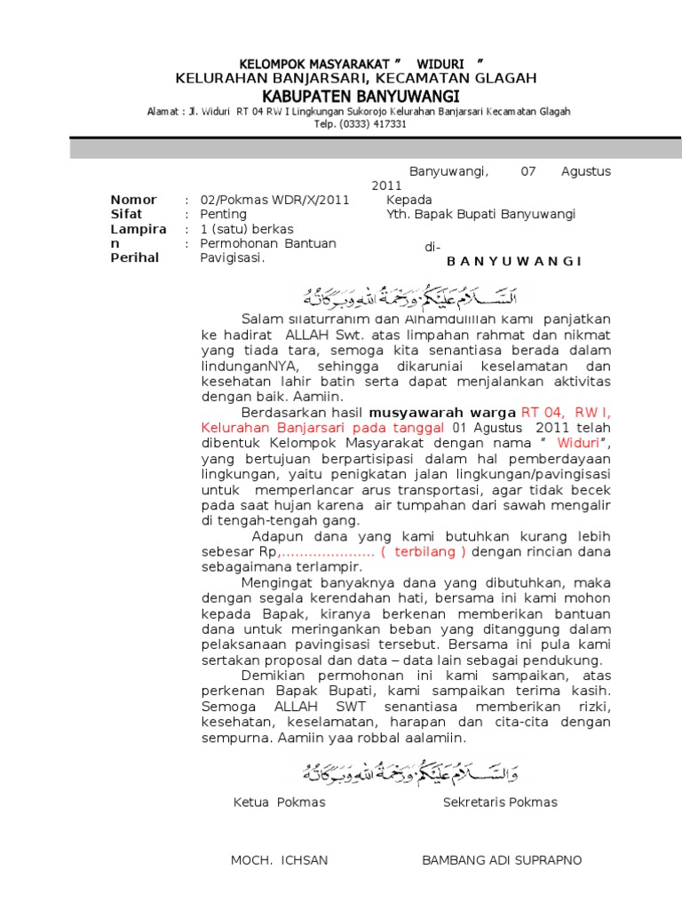 Contoh Proposal Pembangunan Desa Doc