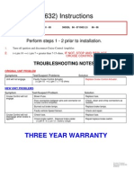 (38632) Instructions: Three Year Warranty