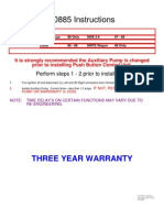 Instructions: Three Year Warranty
