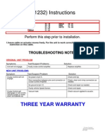 (51232) Instructions: Three Year Warranty