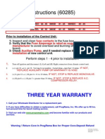 Instructions (60285) : Three Year Warranty