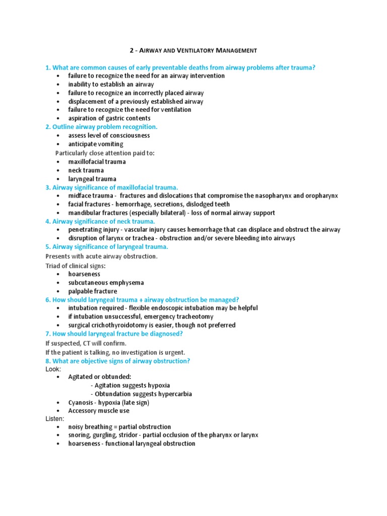 2 - Airway and Ventilatory Management | PDF | Major Trauma | Larynx