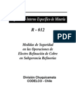 Medidas de Seguridad en Las Operaciones de Electro Refinacion de Cobre en Subgerencia Refinerias