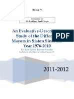 An Evaluative-Descriptive Study of The Different Mayors in Siaton Since The Year 1976-2010