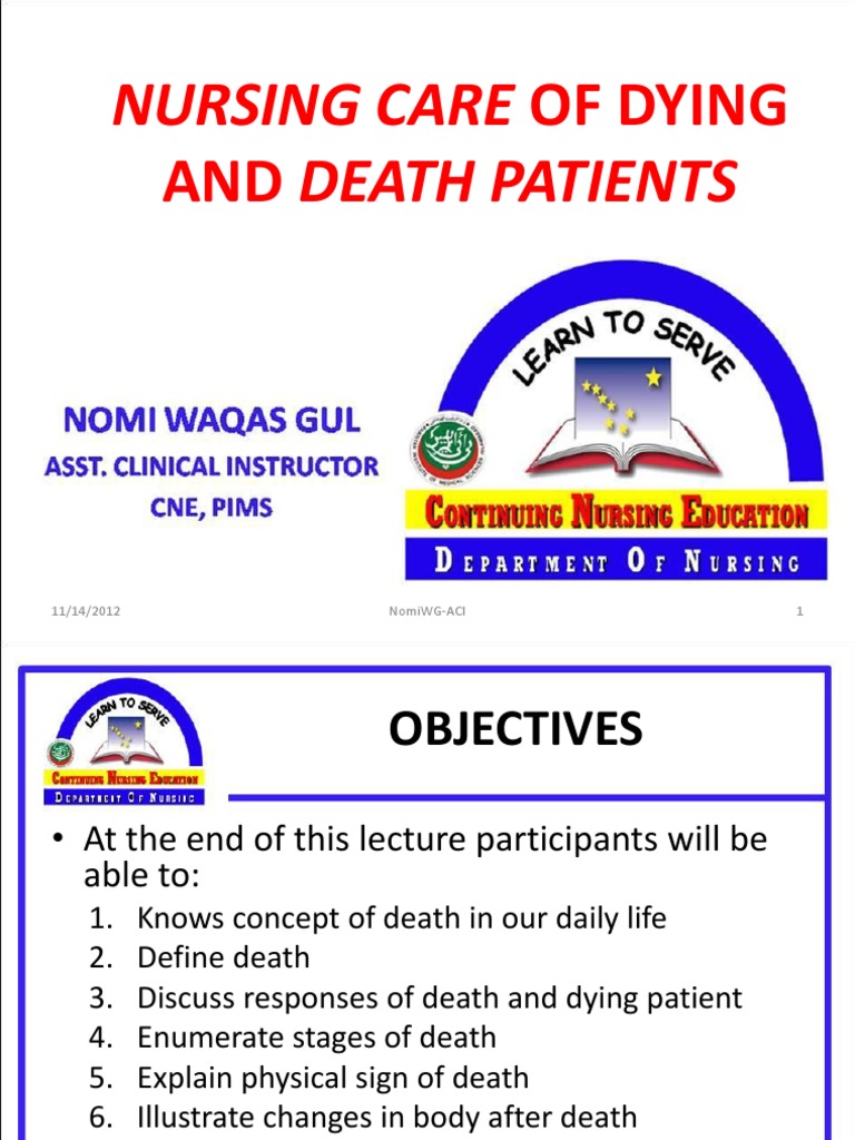 Nursing Care of Death and Dying Patients Palliative Care