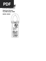 2000A Auto Ranging True RMS Clamp + DMM MODEL 380926: User's Manual