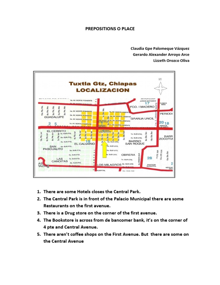 Prepositions of Place Explained | PDF