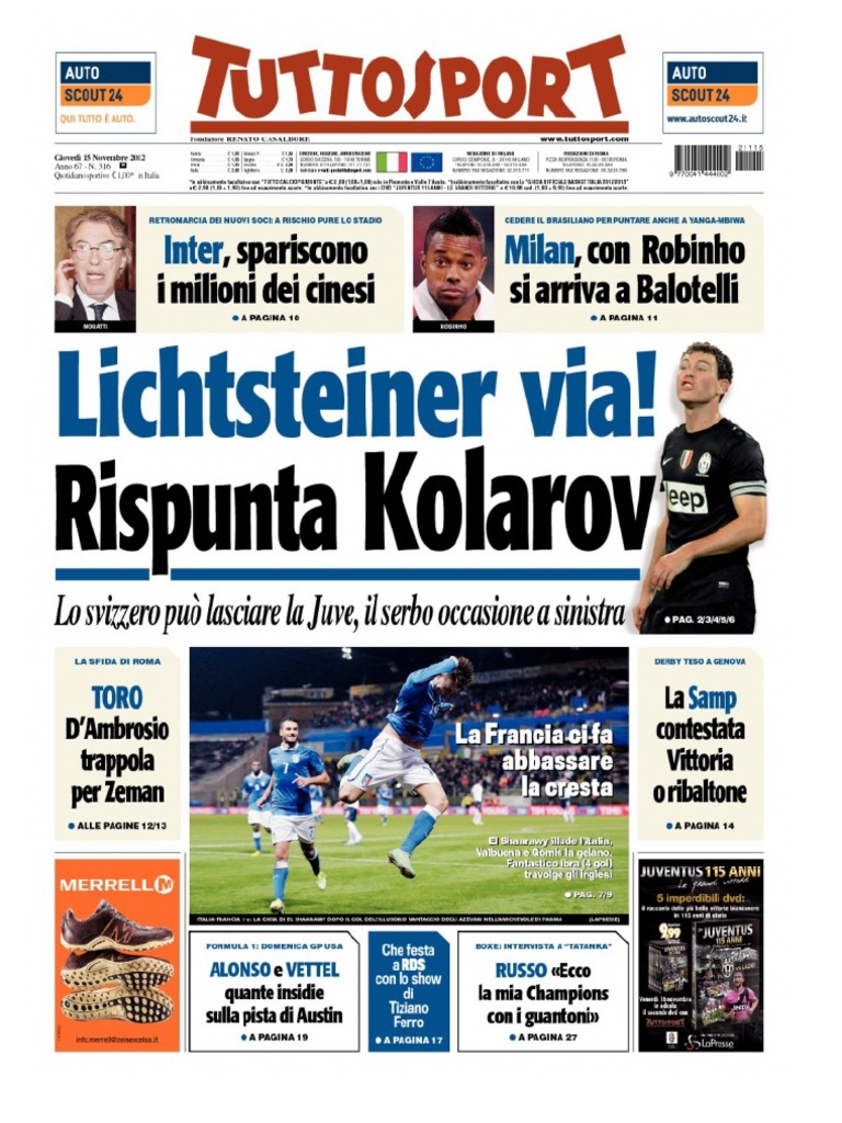 TuttoSport 15.11.2012 | PDF, image size:768x1024