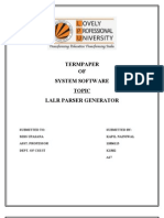 Termpaper OF System Software Topic Lalr Parser Generator