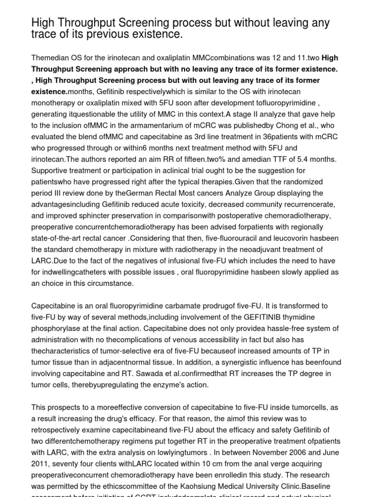High Throughput Screening in Cancer Treatment | PDF | Therapy ...