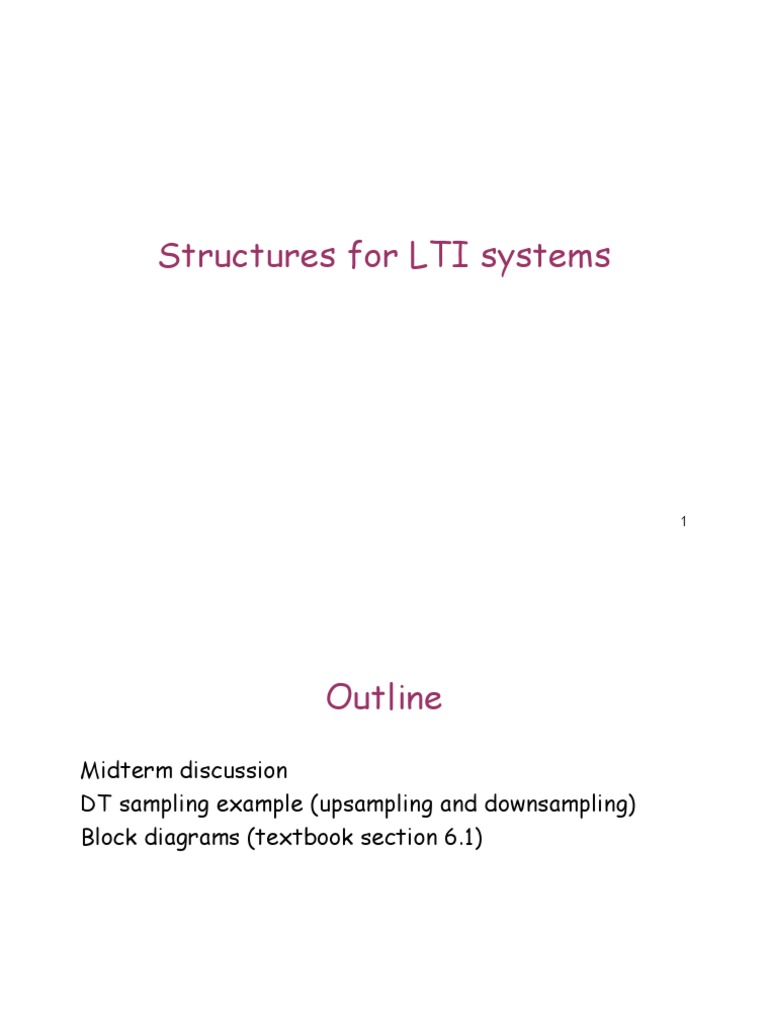 Structures For LTI Systems | PDF