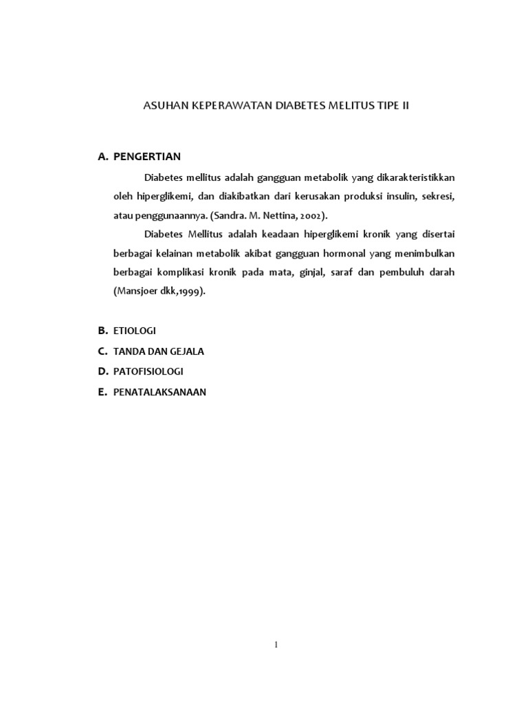Asuhan Keperawatan Diabetes Melitus Tipe Ii
