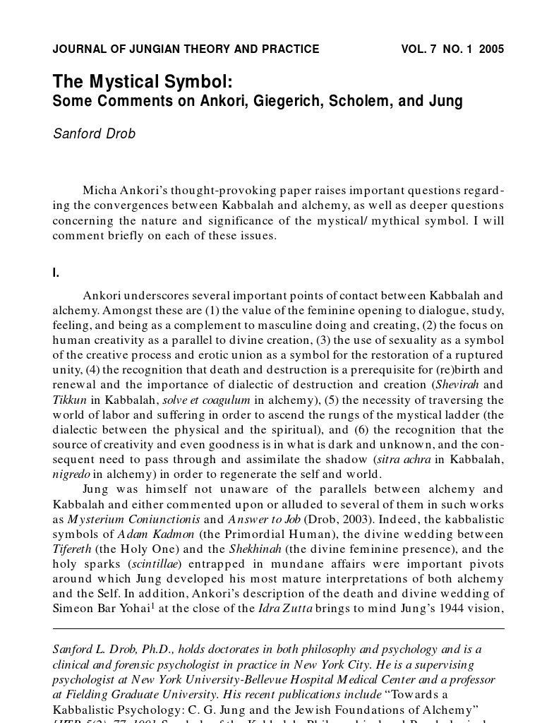 The Mystical Symbol PDF Kabbalah Carl Jung