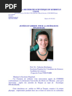 Lettres Aux Academies Des Sciences en Demandant La Justice Et Liberte Pour La Sociologue Pinar Selek