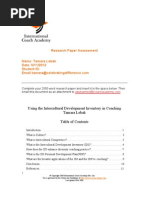 Research Paper: Using The Intercultural Development Inventory in Coaching