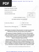 MS ECF 69 - 2012-11-14 - TvDPM - Plaintiff Opposition to Obama Et Al Joinder in Motion for JoP