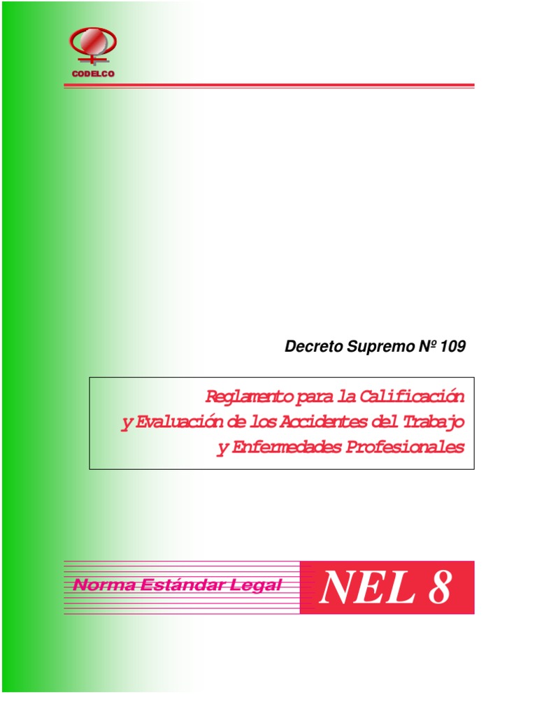 Reglamento D.S. Nº 109: Enfermedades Laborales | PDF | Salud y ...